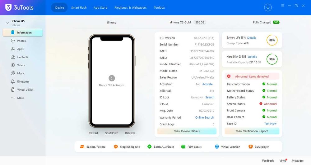 iPhone XS 256GB Gold — На запчастини / iCloud Lock