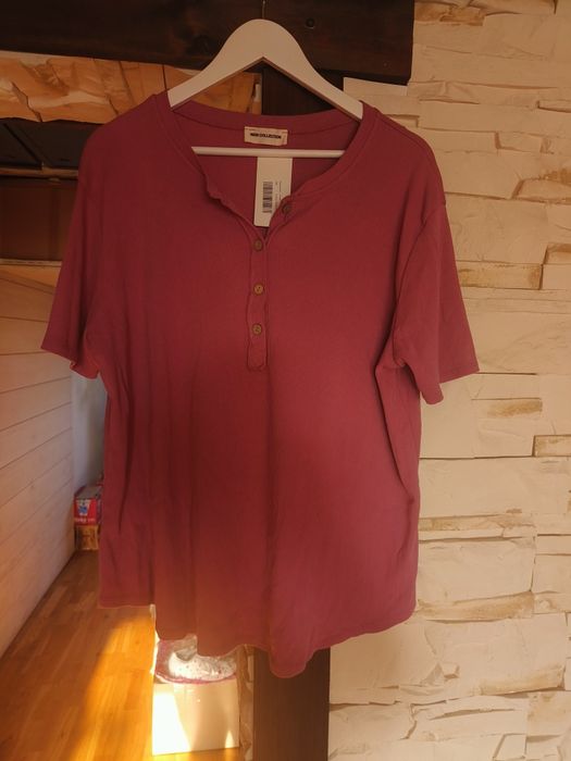 Piękna nowa bawełniana koszulka t-shirt w prążki