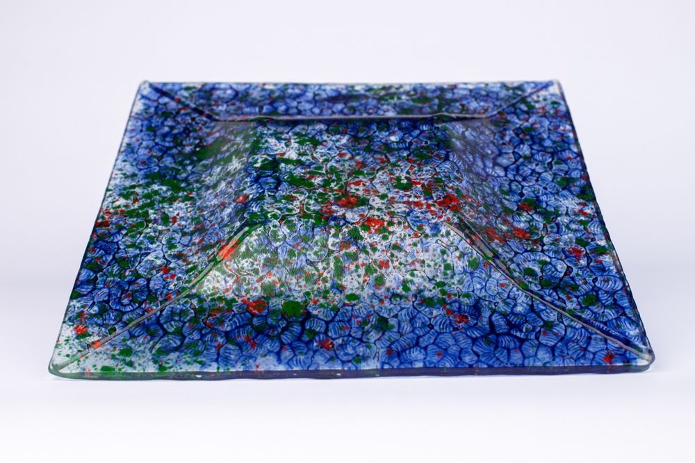 Leonardo talerz kolekcjonerski szkło kolorowe patera vintage