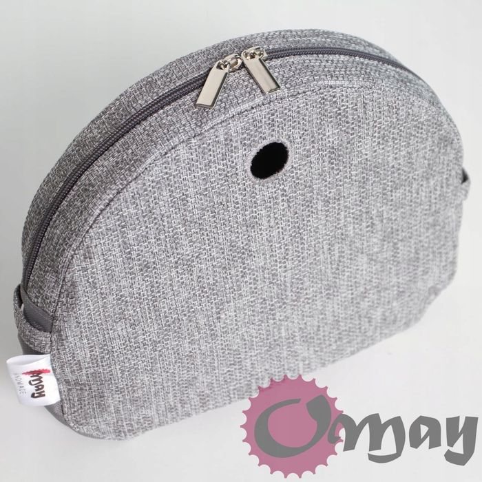 SZARY Organizer OBAG MOON LIGHT struktura pleciona 2 kieszenie OMAY.PL