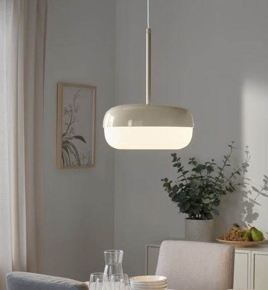 Lampa wisząca, beżowa
