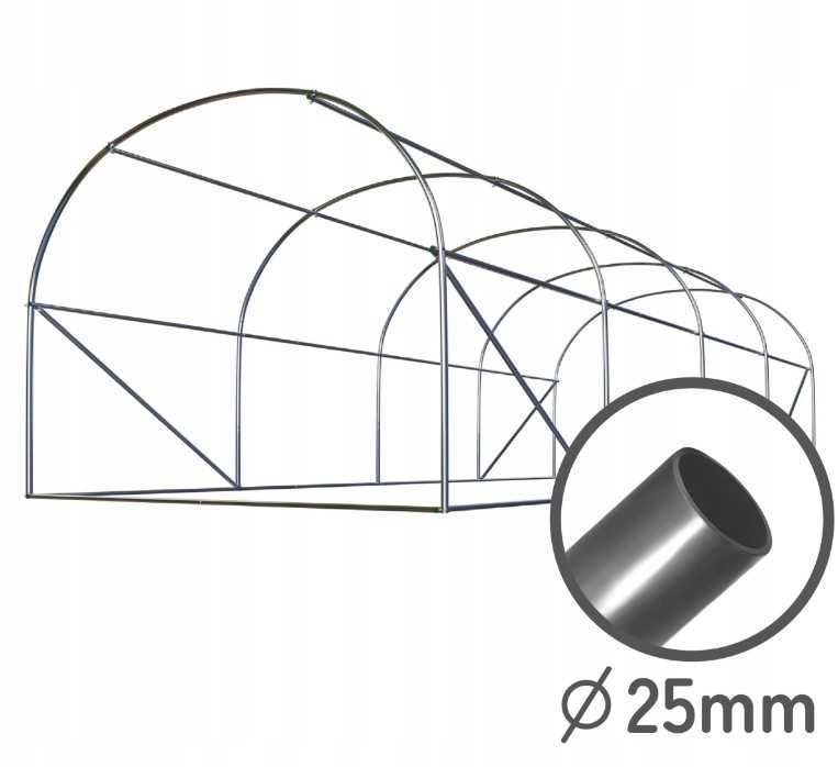 Tunel Foliowy Ogrodowy 2,5 x 4m (10m2) Biały + Akcesoria
