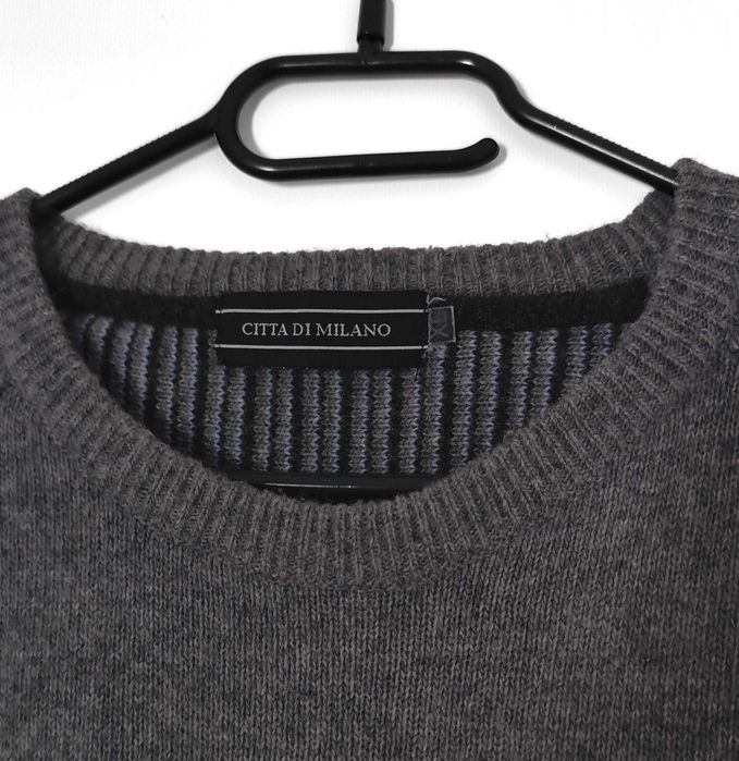 Męski Sweter Wełniany Szary Citta Di Milano |R. XL