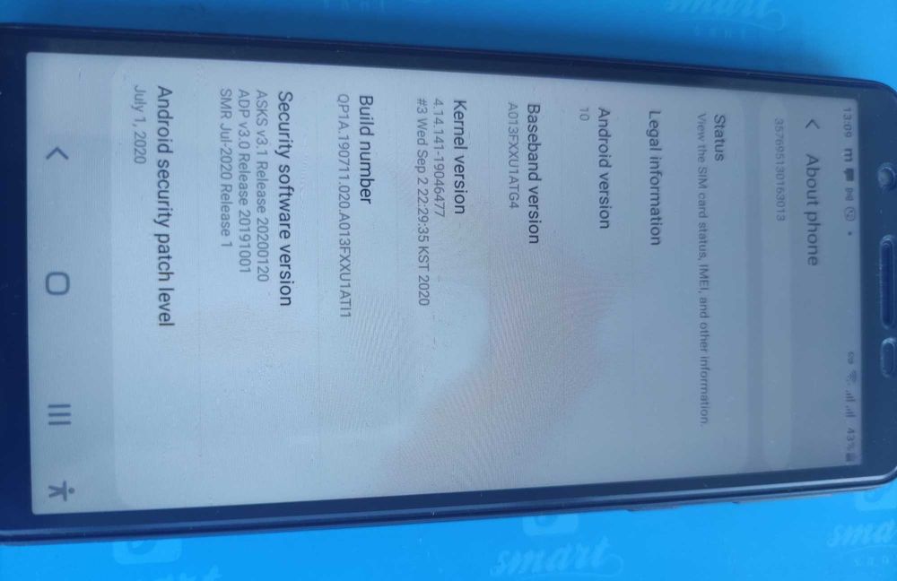 Samsung Galaxy A01 Core SM-A013F dual sim 16Gb sdcard 512Gb IPS 5,7