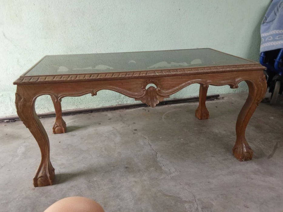 mesa de centro madeira castanho