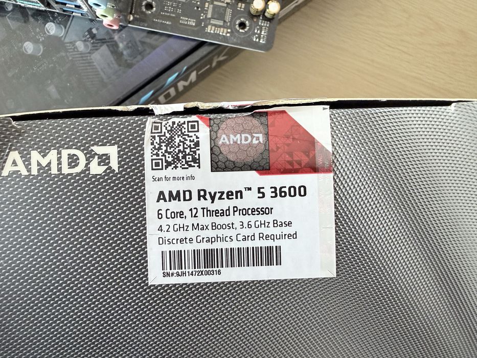 Bundle pc ( board b450+amd ryzen 5 3600+ ram 4gb 2400)