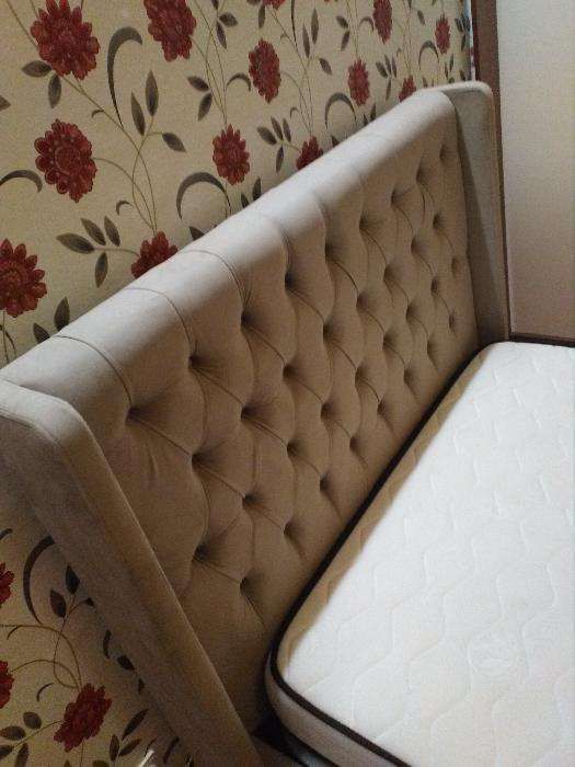 Cama 54 Estofada Nova + Estrado + Colchão (Fabricante)