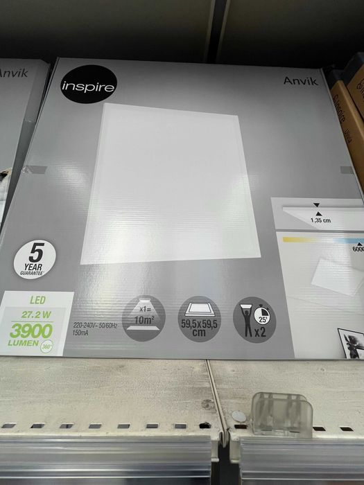 lâmpada de led  para cozinha quadrado  3900lm IP20 59,5cm por 59,5 cm branco nova