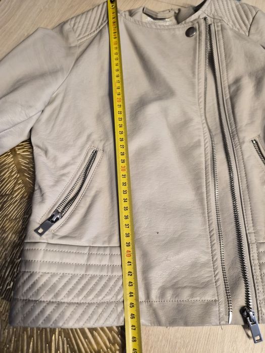 beżowa dziewczęca ramoneska; 146cm