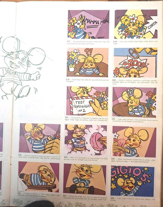 Caderneta com 360 cromos Topo Gigio, da Disvenda, completa
