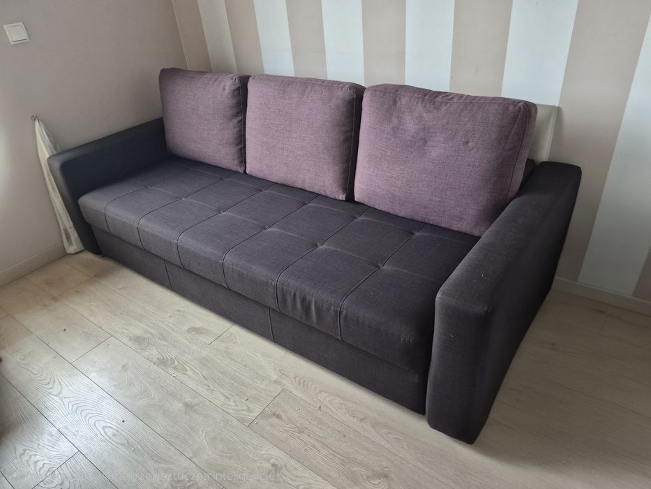 Kanapa Wajnert stan idealny szara fioletowa funkcja spania rozkladana