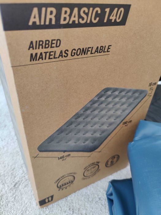 Colchão de campismo insuflável, 2 pessoas 140cm - Novo