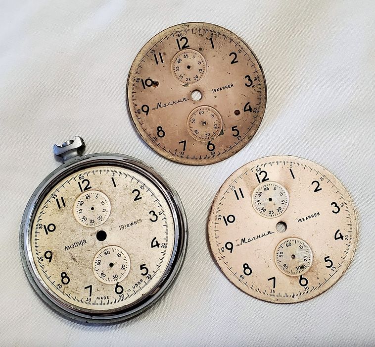 Запчасти на часы Молния-Хронограф 3017 из 50х годов ЧЧЗ периода ссср