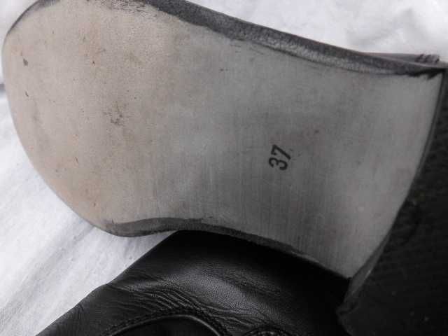 Apia włoskie skórzane kozaki muszkieterki 37