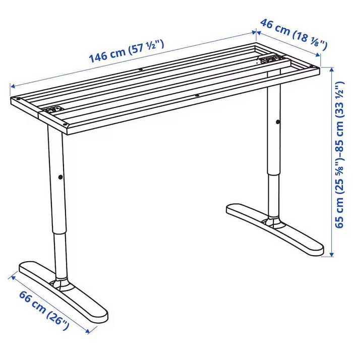Secretária Ikea BEKANT – 160x80cm, Branco, Altura Regulável