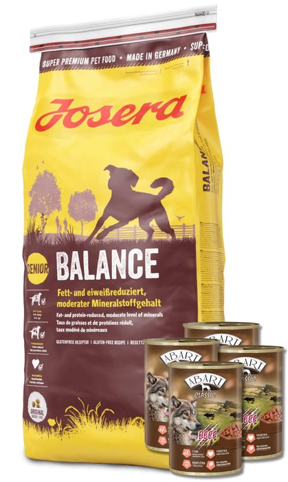 Josera Balance 12,5kg + 4x Abart puszka dla psa z wołowiną 415g