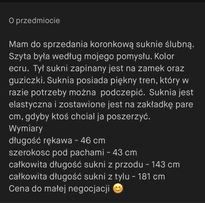 Suknia ślubna koronkowa