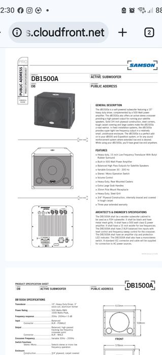 Sub-Grave 1000W pico / 500w reais