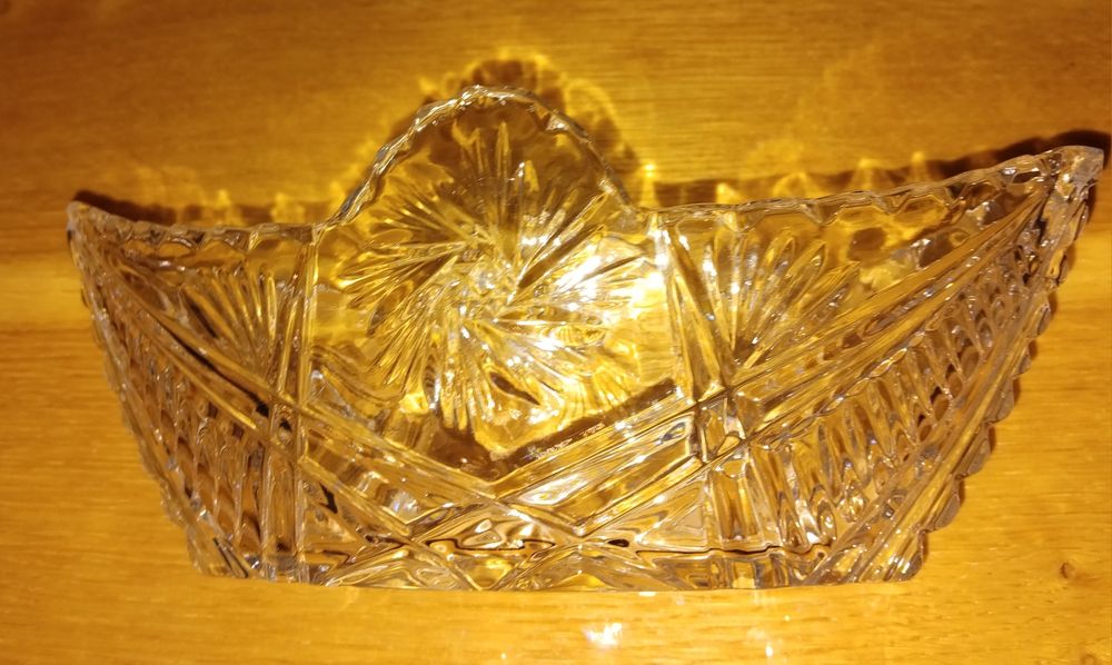 Винтажная хрустальная конфетница типа Ладья