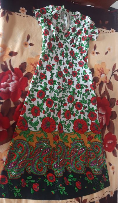 Платье длинное кримплен, 70х годов, СССР