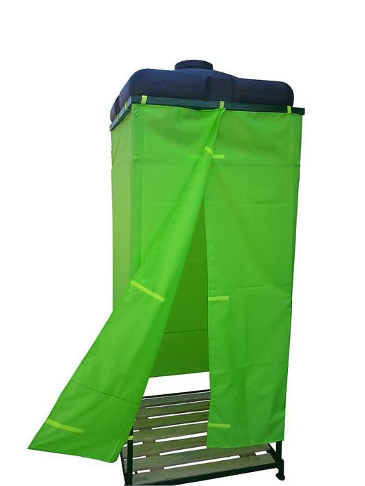 Летний душ для дачи с длинным тентом, Душевая разборная кабинка