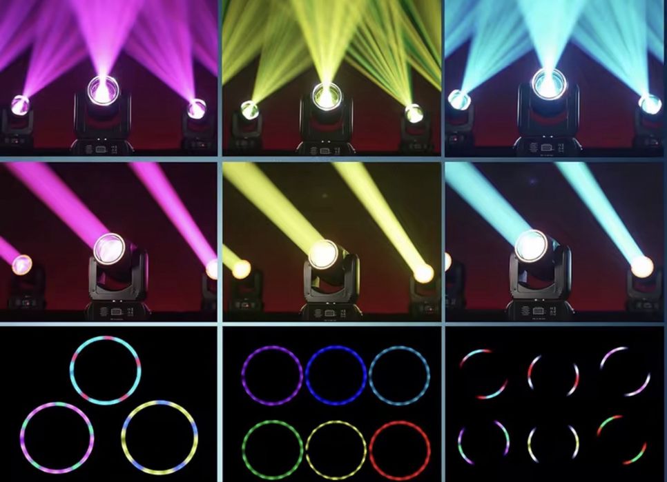 4 głowy ruchome 120w beam z gobo, pryzmą i paskiem led, promocja!