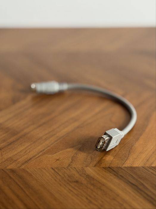 Oryginalny adapter Hama USB-A - mini DIN 6-pin, szary, długość 25 cm