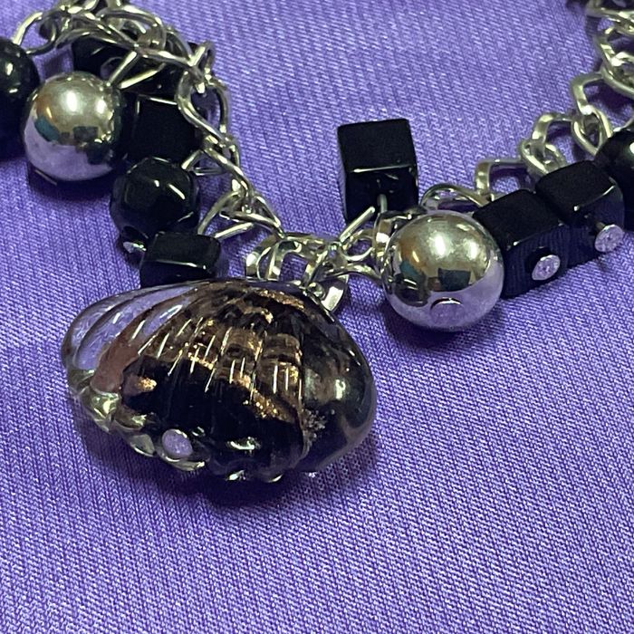 Pulseira peça vintage black stone