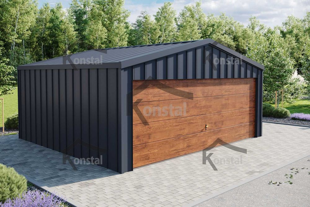 Garaż blaszany 6x5 garaże blaszane z BRAMĄ SEGMENTOWĄ - Cała POLSKA