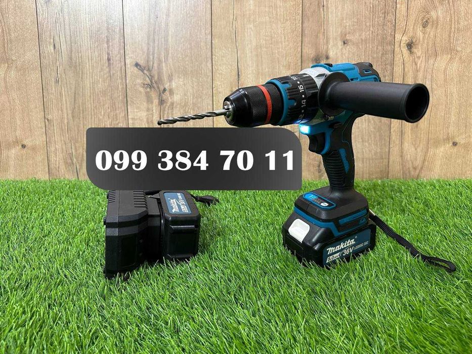 Makita акумуляторний шуруповерт DHP485 BL Шурік із двома акумуляторами