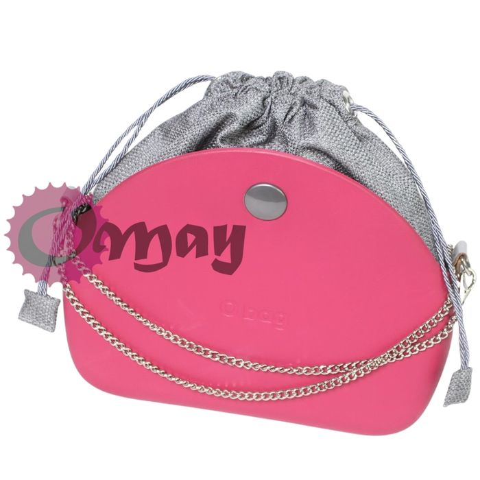 Szary organizer OBAG MOON LIGHT worek pleciony 2 kieszenie komin OMAY