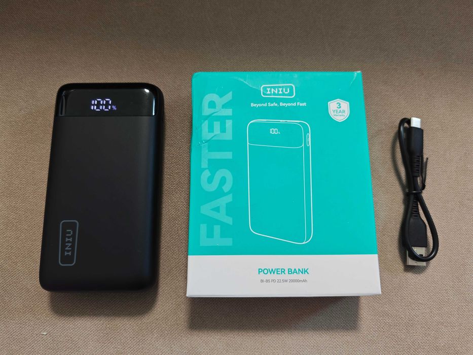 Power Bank INIU de 20.000mAh, carregamento rápido a 22,5W, PD3.0 QC4.0