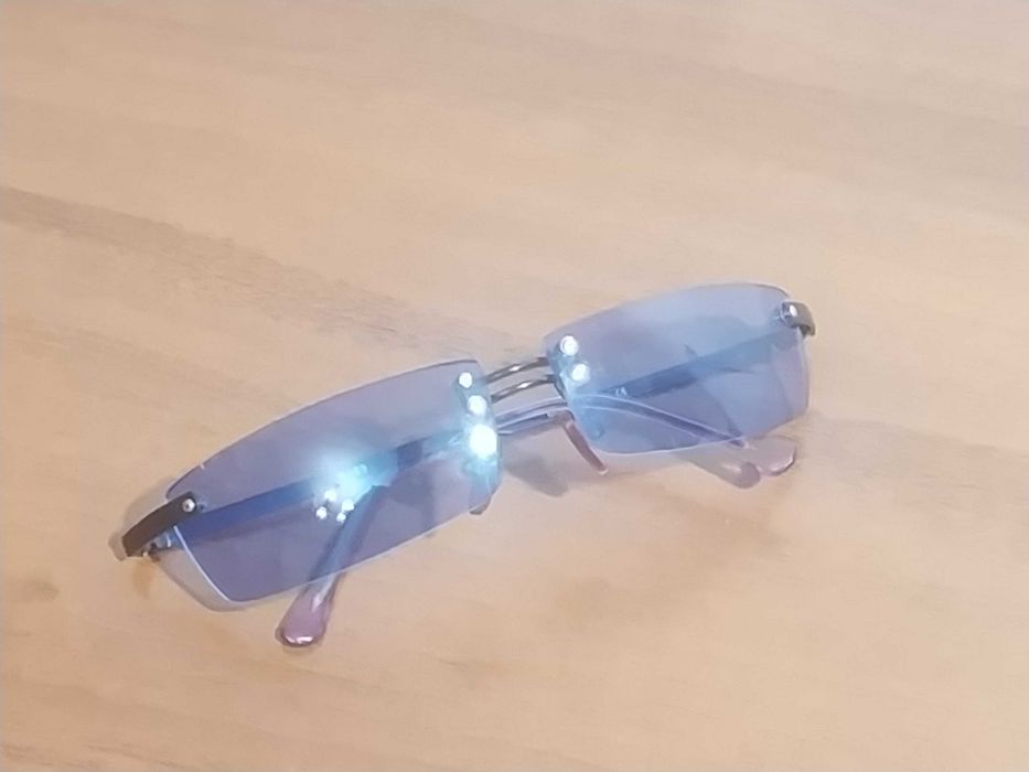 Okulary bezoprawkowe - niebieskie szkła