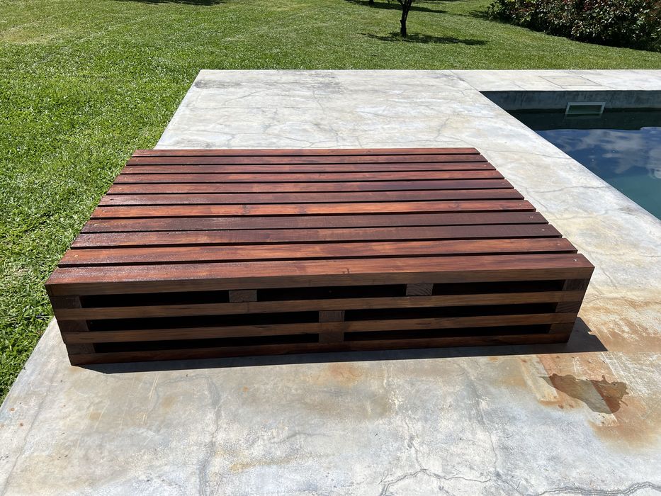Espreguiçadeira dupla madeira