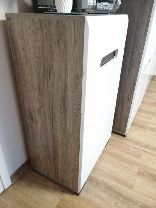 Zestaw mebli , meble BRW Azteca biały wysoki połysk