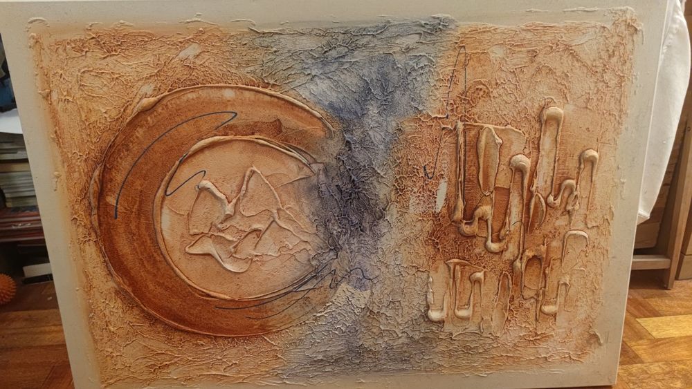 Quadro em tela abstracto cores suaves