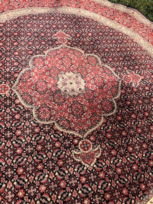 Okrągły Dywan Kaszmirowy + Jedwab Perski Tabriz 185x185 gal.18 tys