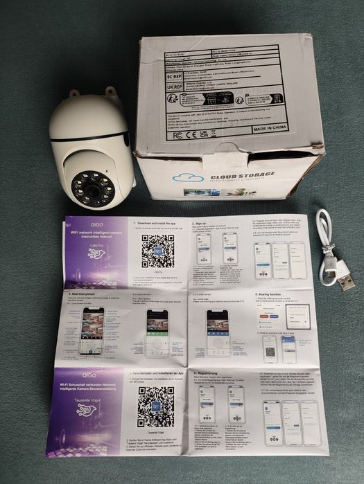 Kamera obrotowa z  podczerwienią czujnik ruchu WiFi.