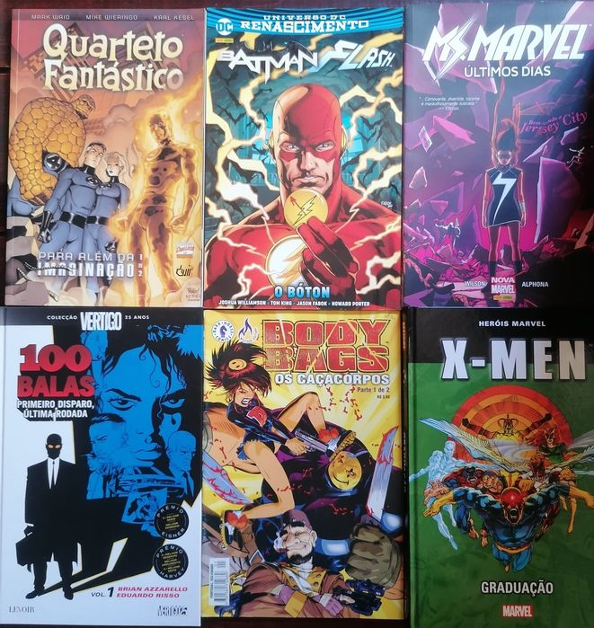 100 balas, Quarteto, batman flash, ms marvel,body bags, x-men