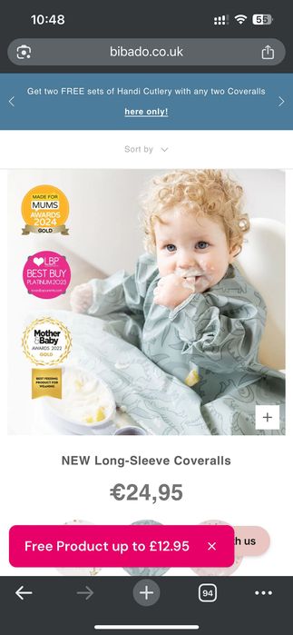 Bibado weaning set for 6+ month (2 aprons and a cutlery)