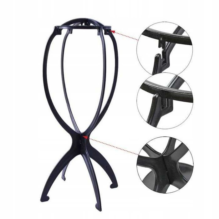 OKAZJA ! Zestaw 3w1 - Peruka Stojak Opaska Podtrzymująca Peruke