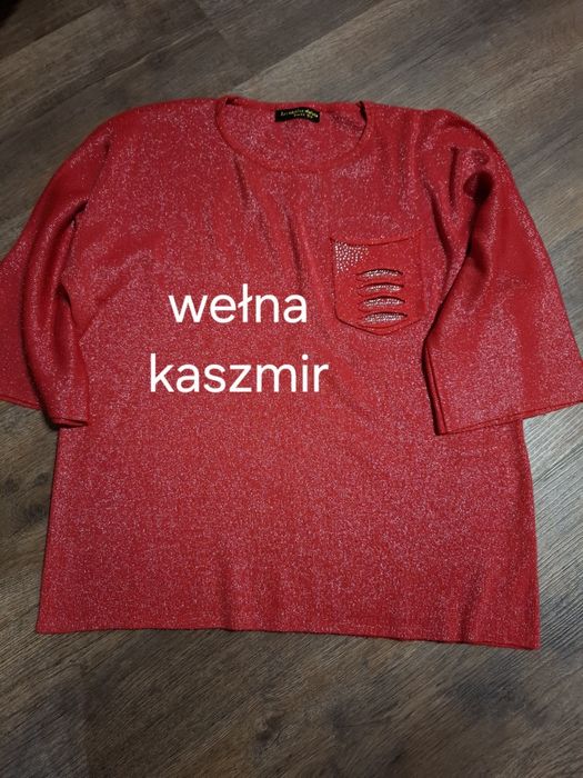 Cienki sweterek/bluzka wełna, kaszmir