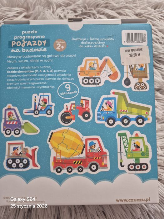 Czuczu. Puzzle progresywne. Pojazdy na budowie