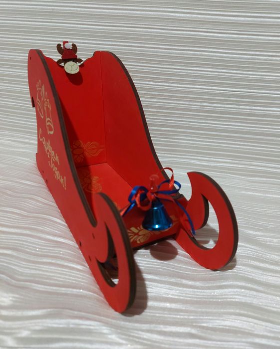 Новогодняя деревянная подставка для бутылки, hand made