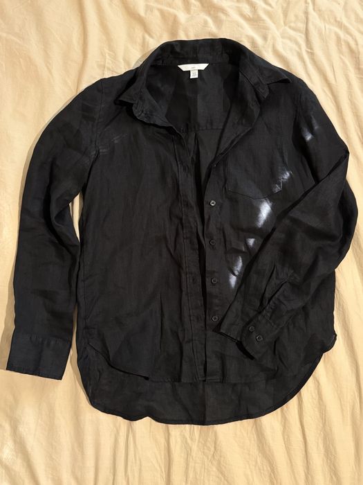 Нова лляна сорочка чорна H&M XS