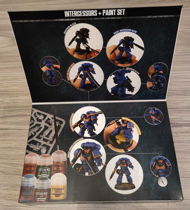 Warhammer 40K Intercessors + Paint Set 3 figurki / 6 farb