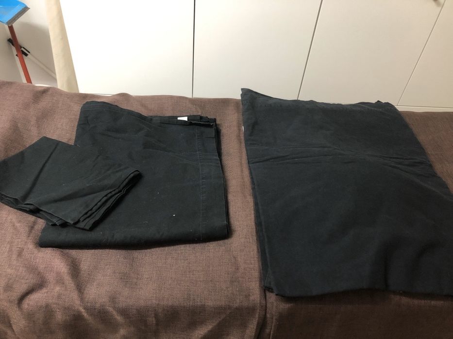 Conjunto de Lençóis cama solteiro em preto 100% algodão