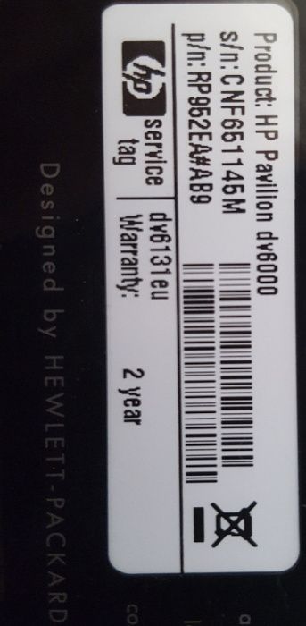 HP DV6000 P/Peças