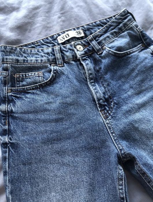 Джинси mom сині цупкі на осінь