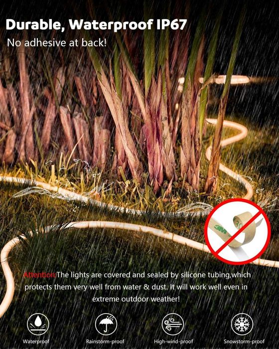 Taśma LED COB ALITOVE 230V 10m 2700K ciepła wodoodporna z pilotem